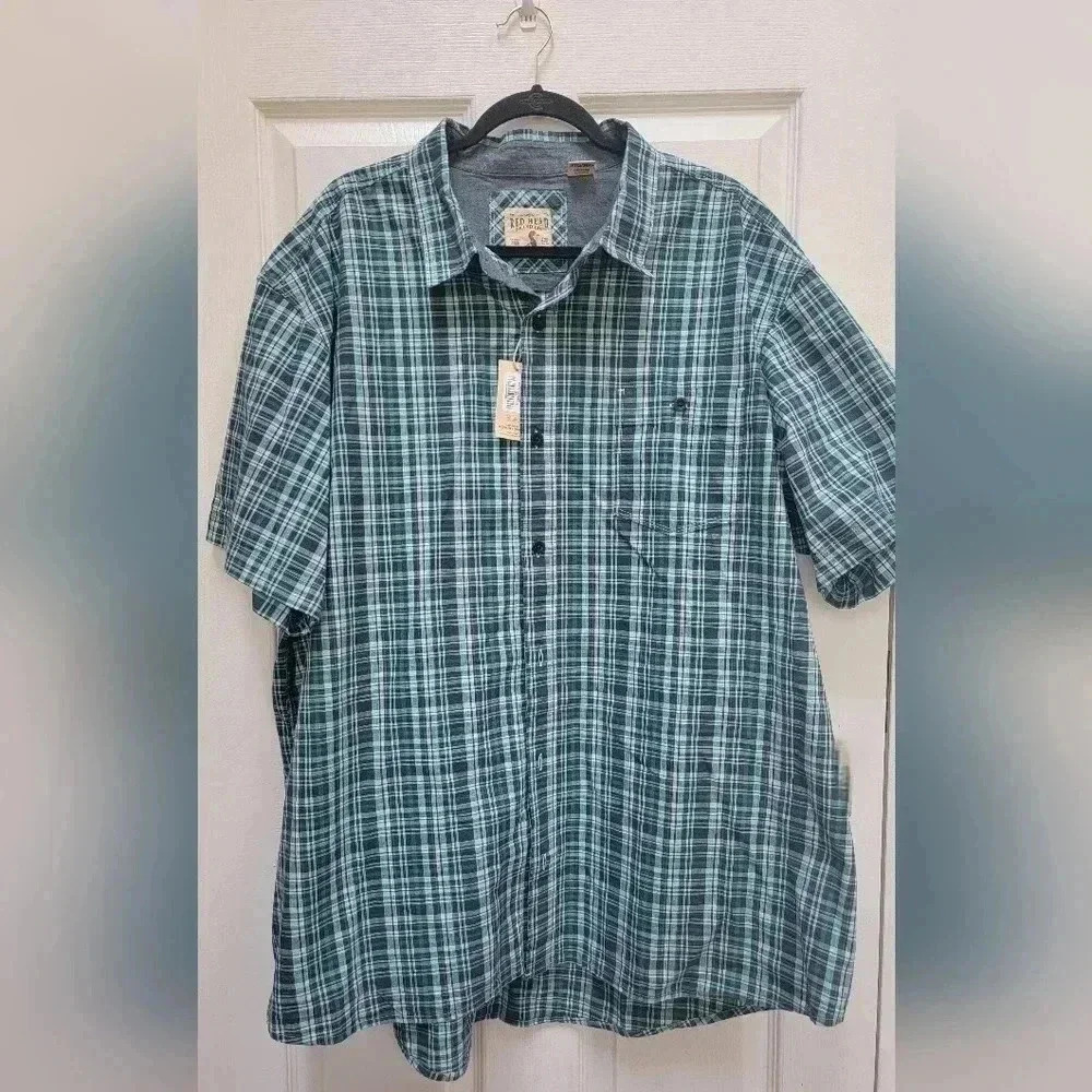 Red Head Brand Men's Plaid Button Down Plus Size 3X NWT